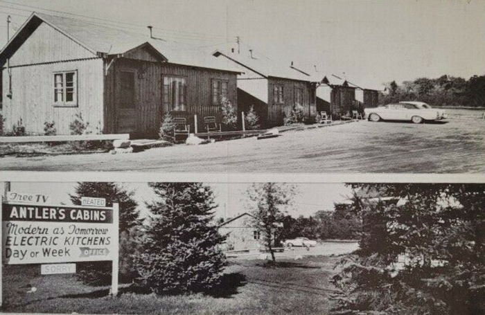 Antlers Restaurant (Motel and Cabins) - Old Postcard (newer photo)